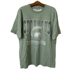 Michigan State Spartans T-Shirt Large Agave Green Blue 84 Cotton Mens Large